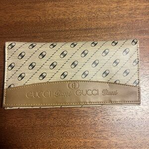 Gucci Beige and Brown Card Holder/wallet